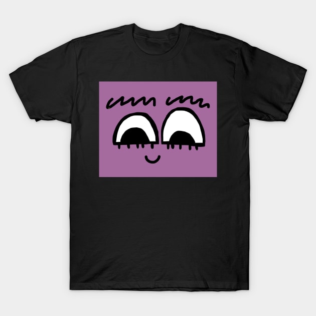 Cute Purple Cartoon Eyes T-Shirt by HFGJewels